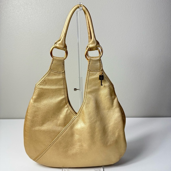Gold Leather Shoulder Bag Le Roseau Shoulder Bag Yellow Chick